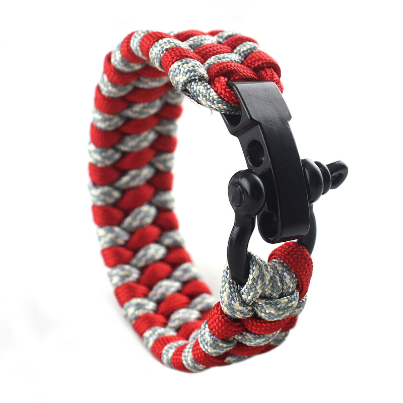Classic Colorful Paracord Braided Bracelet Stainless Steel Buckle Bracelets for Lovers Gift