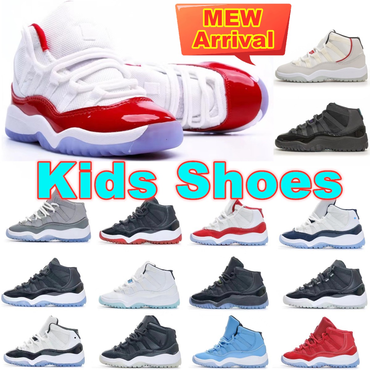 Cherry Boys 11 Basketball Kids Shoes Girls Children Mid Sneaker Designer Pink Cool Grey Trainers Baby Kid Youth Toddlers Shoes Size 22-35