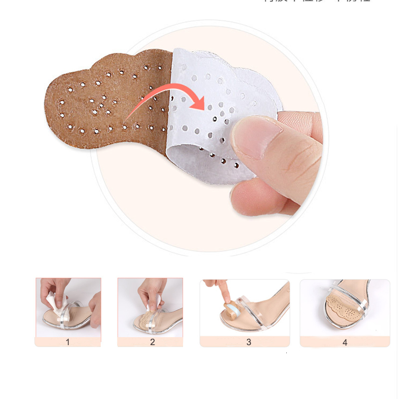 Shoe Parts Accessories 4 Pairs Premium Leather NonSlip Sticker For Sandals High Heel SelfAdhensive Forefoot Patch Cushion Women Insole Insert Pad 2307