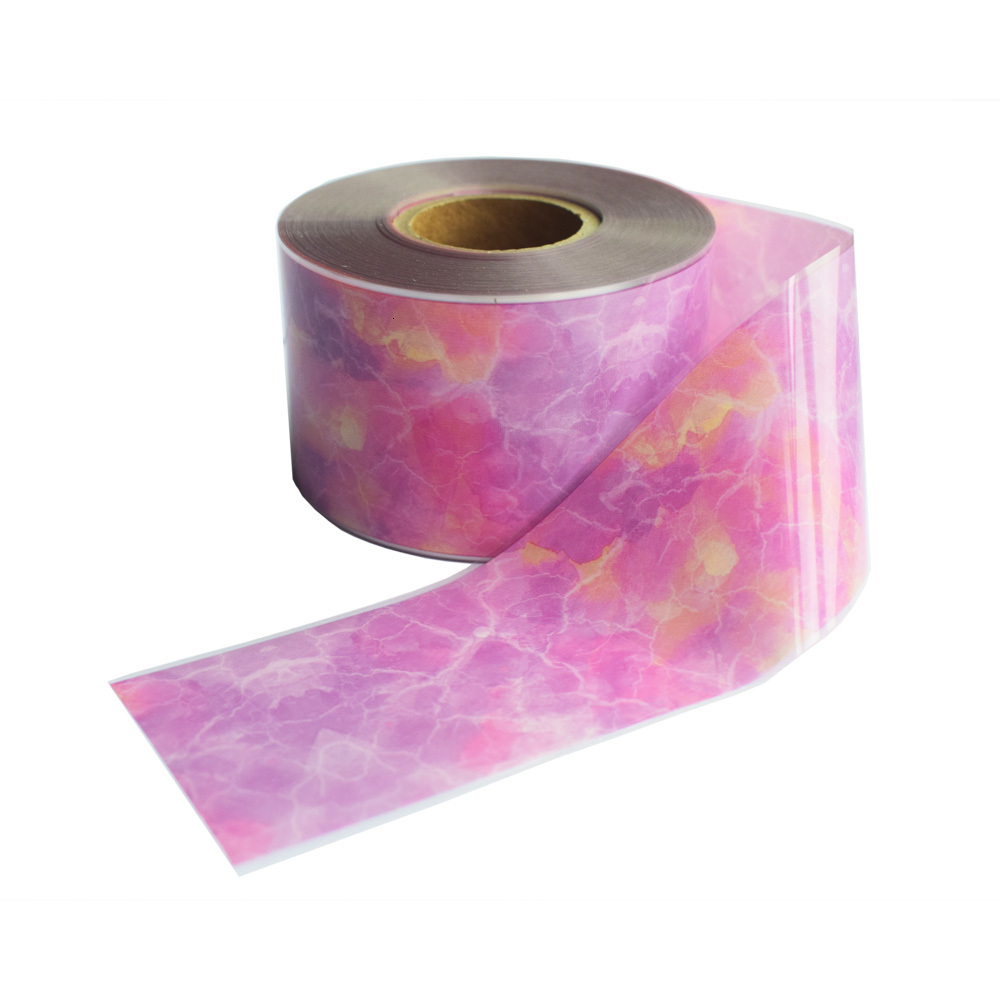 Stickers Decals 1 roll marble pattern nail foil transfer sticker Japanese style pink blue finger art decal gel slider manual 4CM * 100M 230718
