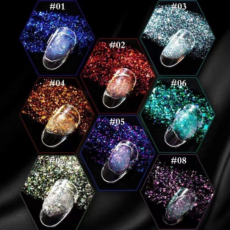Nail Polish reflective glitter nail gel polishing holographic gel glitter effect semi permanent coating UV nail art gel 230718