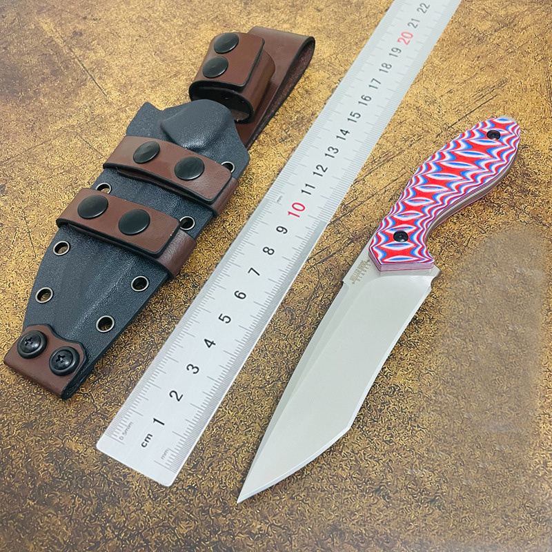 New C7151 M2 Survival Straight Knife Z-wear Satin Tanto Point Blade Full Tang G10 Handle Outdoor knife Small Fixed Blade Knives with Kydex