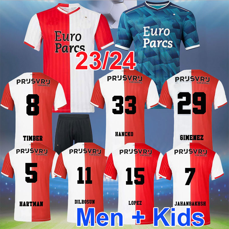 23 24 Feyenoords KOKCU soccer jerseys Gimenez TRAUNER HARTMAN GIMENEZ football shirt TAABOUNI TIMBER 2023 2024 SZYMANSKI HANCKO Player Home Away kids Kit uniforms