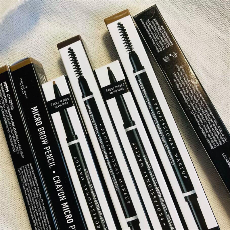 Brand Professional Makeup Micro Brow Pencil Crayon Mirco Pour Les Sourcils 12 Color Taupe Chocolate Black Cool Ash Brown Eyebrow Pen 0.09g