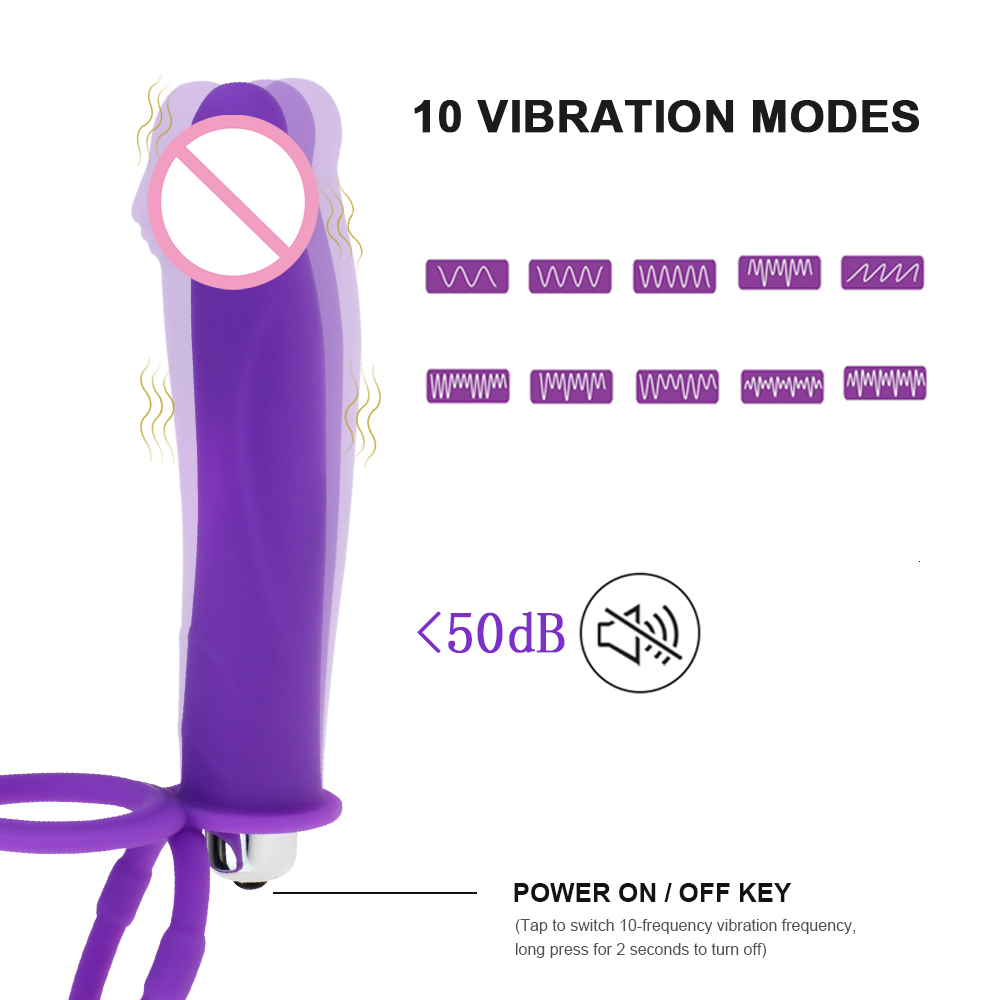 Cockrings Dual penetration vibrator Penis Strapon Dildo with penis anal plug suitable for adult Sex toy lovers beginners 230719