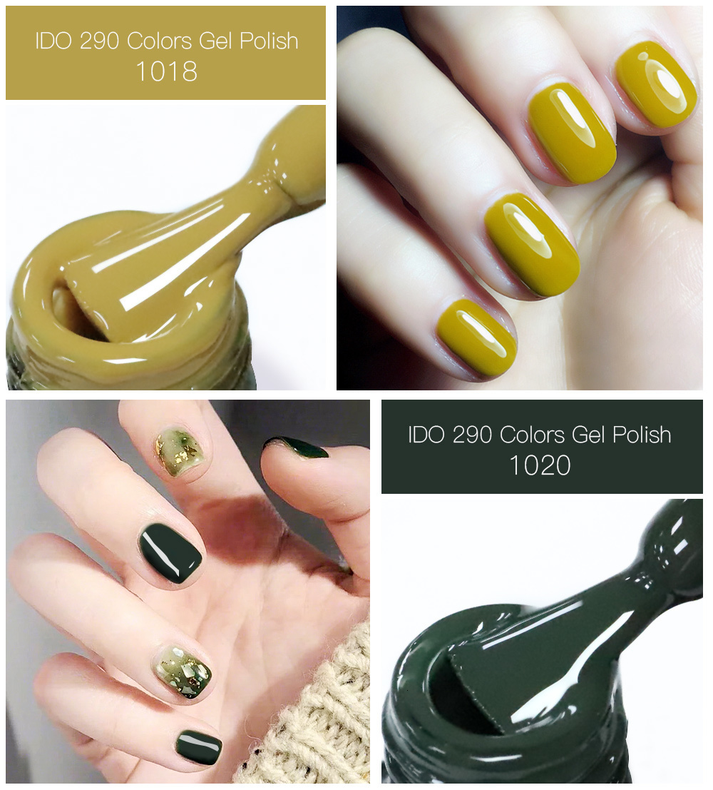 Nail Polish IDO 12 pieces/batch gel nail polish semi permanent gel nail art salon 290 color flash 15ML UV LED gel nail polish 230718