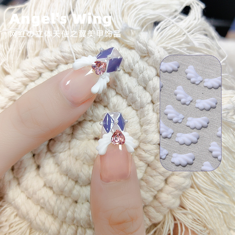Nail Art Decorations White Cupid Angel Wings Nail Charm 3D Romantic Nail Art Sailor Girl Moon Decoration DIY Kawaii Ergonomic Accessories RightLeft 23