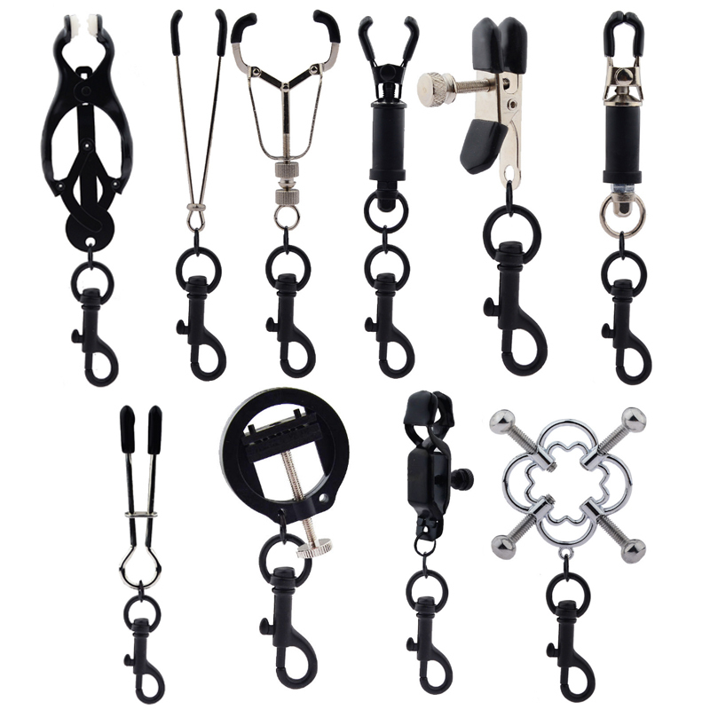 Adult Toys Female Nipple Clamps Heavy Duty Papilla Stimulator MaleFemale Breast Clips Couple Sex Products Pendant Fragments BDSM Game 230719