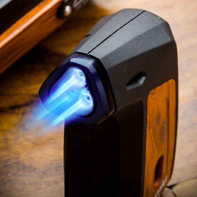 LUBINSKI Luxury 3 Torch Metal Lighter Jet Turbine Outdoor Barbecue Kitchen Butane No Gas Windproof Cigar Accessory Gift Men O5GZ W260202