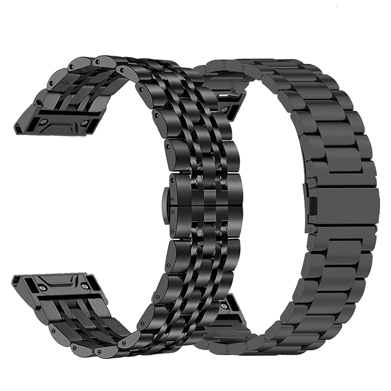 Watch Bands 22mm 26mm Metal Strap For Garmin 7 7X 6 6X Pro 5 5X Plus Quick Fit Bracelets Forerunner 935 945 Stainless Steel Wrist Band 230718