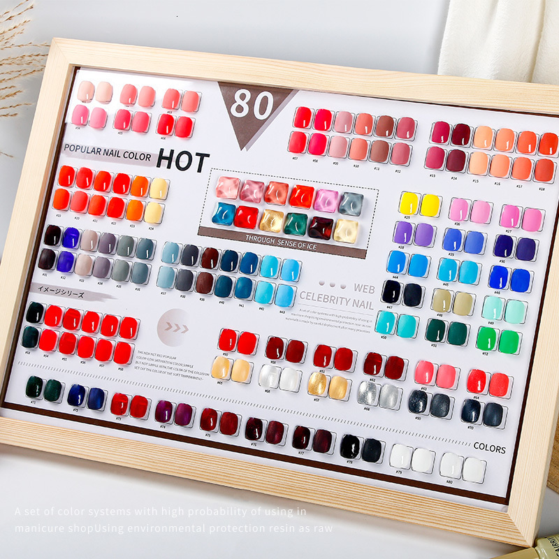 Nail Polish Gairriy 80 color gel nail polish 7.5ml flash soap UV LED semi permanent varnish nail art salon nail polish color board 230718