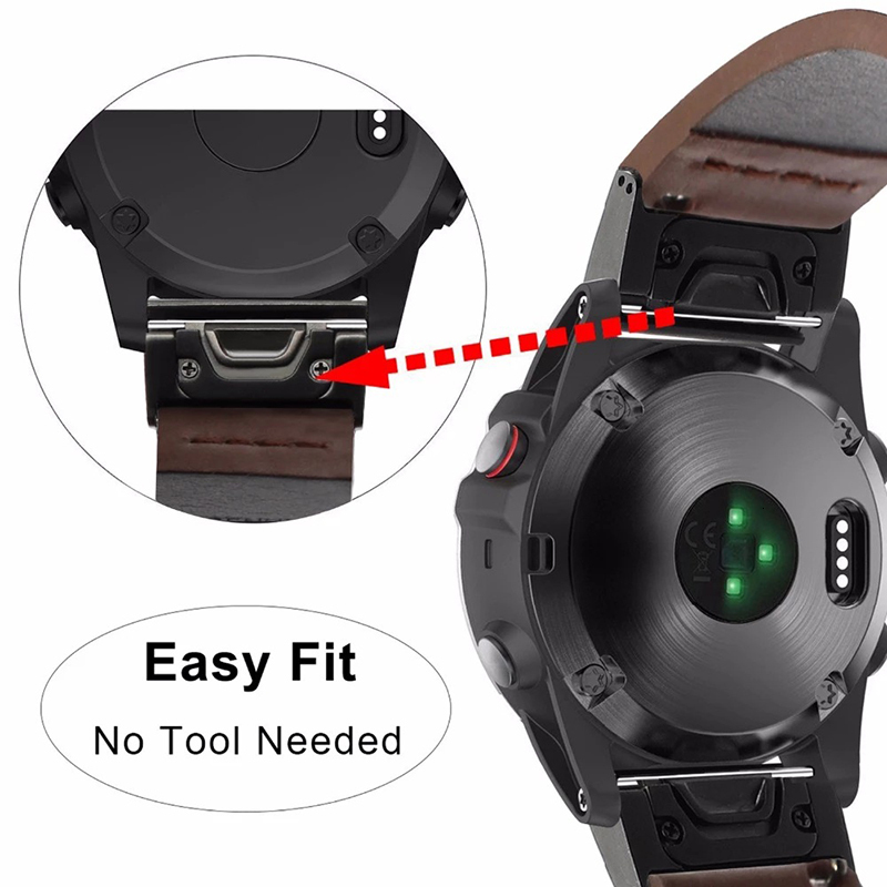 Watch Bands 26 22MM Leather Quick Release Watchband Strap For Garmin 7X 7 6 6X Pro 5 5X Plus 3 HR Watch Easyfit Wrist Band Bracelet 230718
