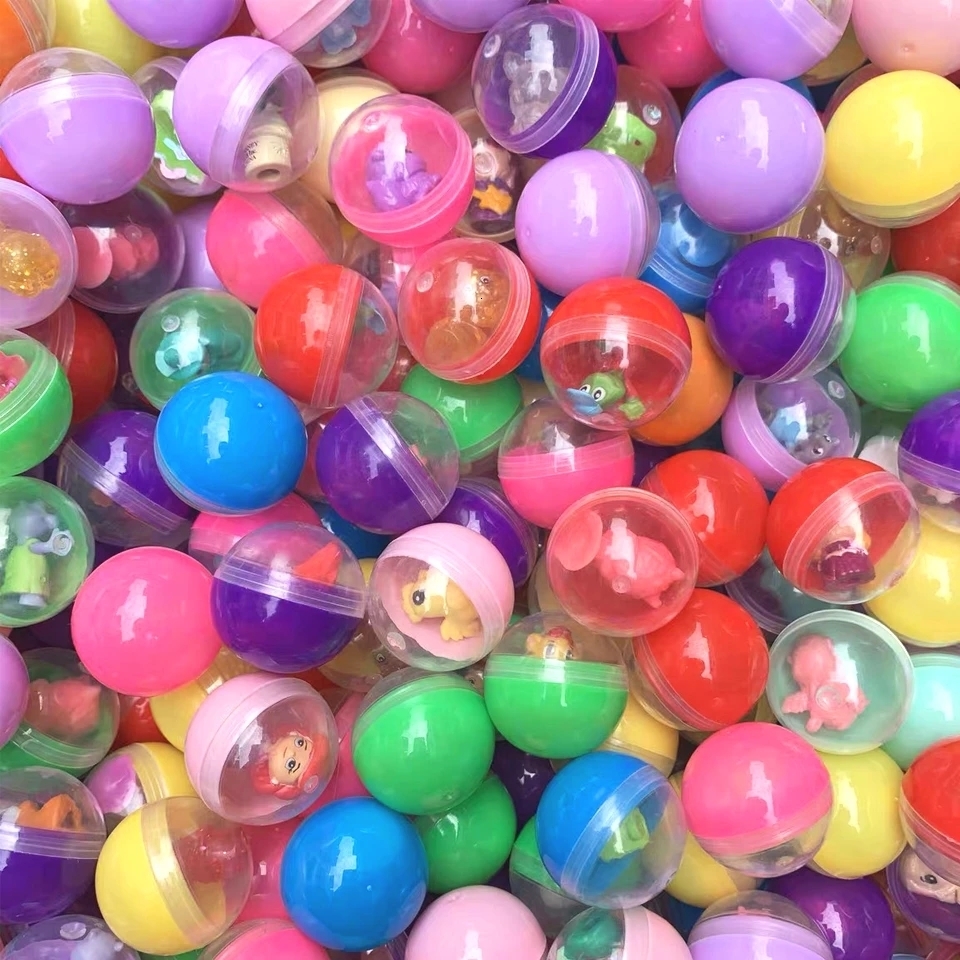Party Balloons 100pcs 32MM Surprise Capsules Egg Toy Cartoon Mini Doll Model with Different Figure Toys Gashapon Balls Vending Machine Gifts 230719