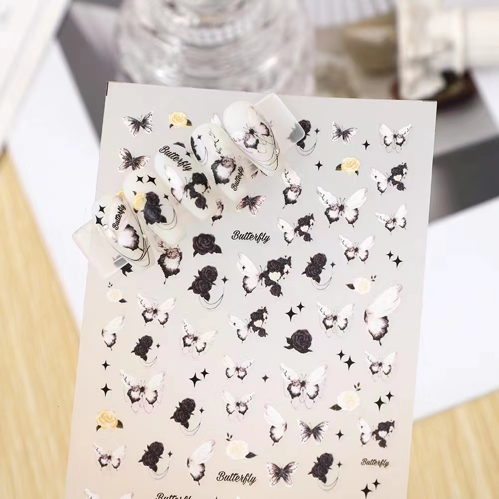 Stickers Decals MG30207-74 Butterfly Spring Latest Series 3D Nail Art Sticker Template DIY Nail Tool Decoration 230718