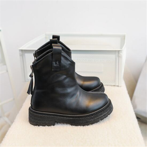 Children Martin Boots Fashion Kids Baby Leather Shoes Spring Autumn Toddler Boys Girls Zipper Ankle Boot Outdoor Sneakers