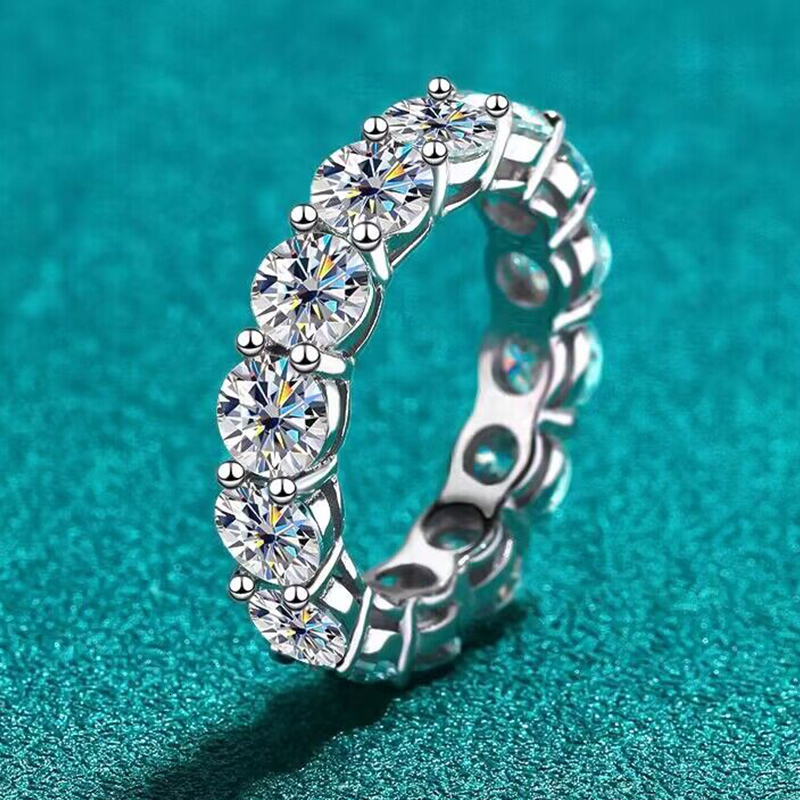 Wedding Rings COSFIX 2ct Diamond Engagement Rose Rings For Women 100% 925 Sterling Silver Bridal Wedding Band Bezel Setting 230718