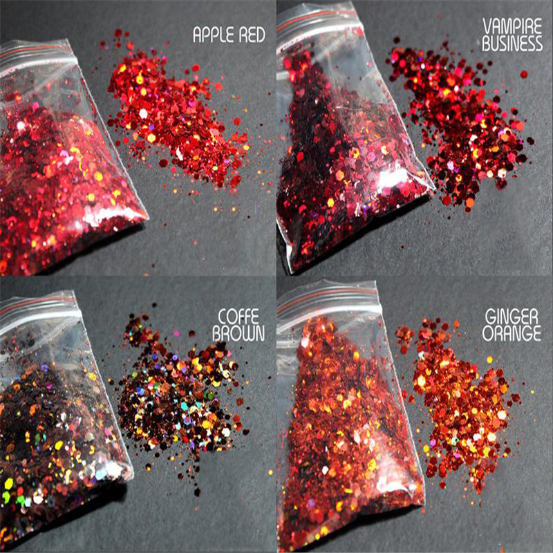 Nail Glitter 1KG 1000g holographic nail hexagonal glitter powder mixed block sequins DIY symphonic nail art sheet decoration s# 230718