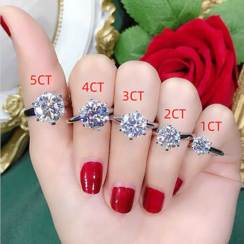 Wedding Rings Sparking Rings For Women Engagement Wedding Band 925 Sterling Silver Classic Romantic 6 Claws Ring Jewelry Gift 230718