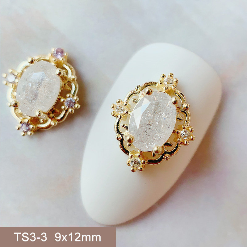 Nail Art Decorations 10 pieces/batch Ice Flower Oval Zircon Crystal Metal Alloy Stone Jewelry Decoration Nail Accessories Charm Supplies 230718