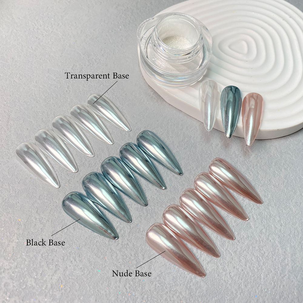 Nail Glitter HNDO Aurora Moonlight White Chromium Nail Powder Professional DIY Handmade Nail Decoration CM Series All 11 Colors Wholesale 230718