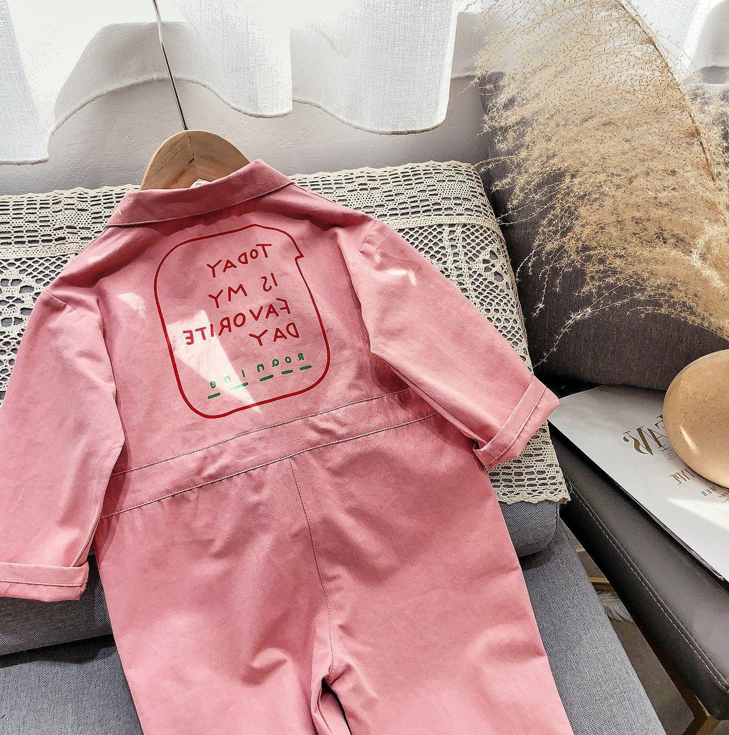 Rompers Children Clothing Jumpsuit Autumn Cute Girls Casual Letter Tooling Denim Baby Kids Clothes Japanes Korean Style 1-7 Y 230720