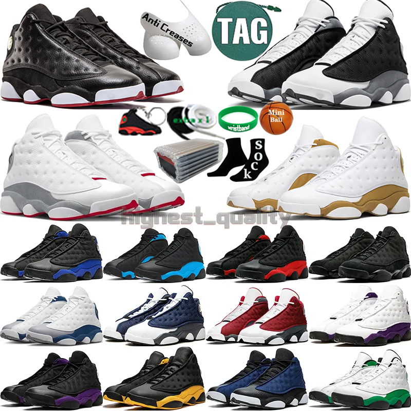 With Box Men Basketball Shoes Women Red Black Cat Flint Wheat Wolf Grey Playoffs Purple French Blue Christopher Wallace Lakers Mens Womens Trainers Sports Sneakers