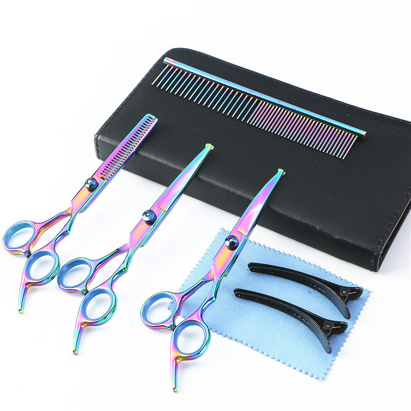 Others Dog Grooming Pet Scissors Set with Safety Round Tip Cat Hair Cutting Tool Kit for Care 230719 H250212