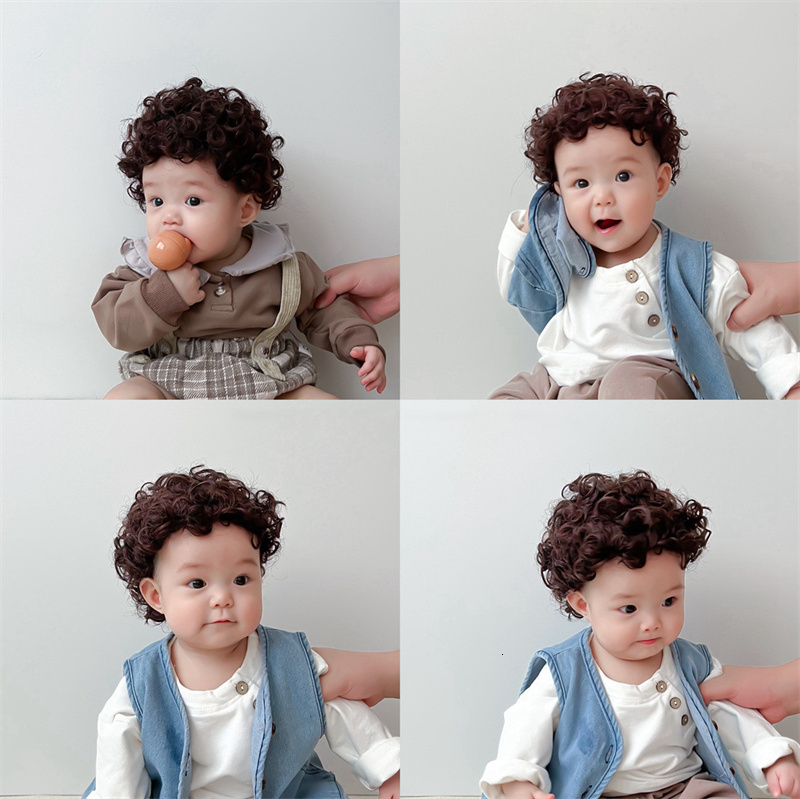 Caps Hats 2023 Hair Accessories Fashion Cute Baby Boy Girl Wig Hat Cap Hairpiece born Children Kids Headwear P ograph Props 230720