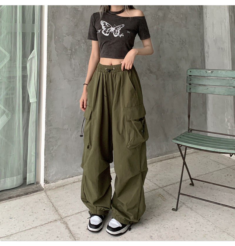 Women's Pants s Y2K Streetwear Cargo Pant Casual Vintage Baggy Wide Leg Straight Trousers Jogger Big Pockets Oversize Overalls Sweatpants 230719