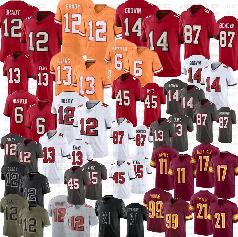 Tom Brady 62 Graham Barton Football Jersey 6 Baker Mayfield 14 Chris Godwin Devin White Tampas Bayes Mike Evans Rob Gronkowski