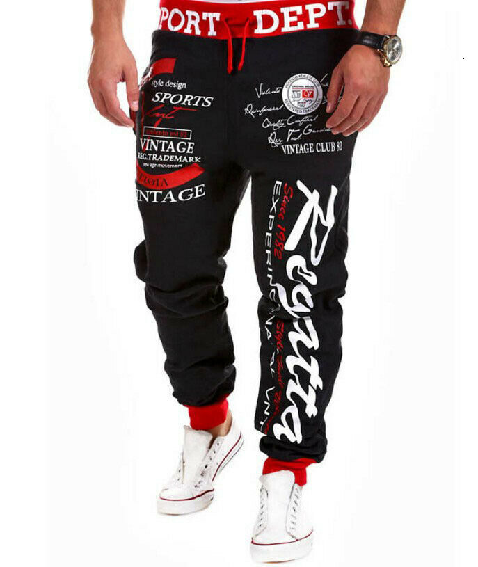 Men's Pants Autumn Men's Slim Fit Urban Letter Printed Elastic Waist Straight Leg Trousers Casual Pencil Jogger Cargo Pants Tracksuit 230720
