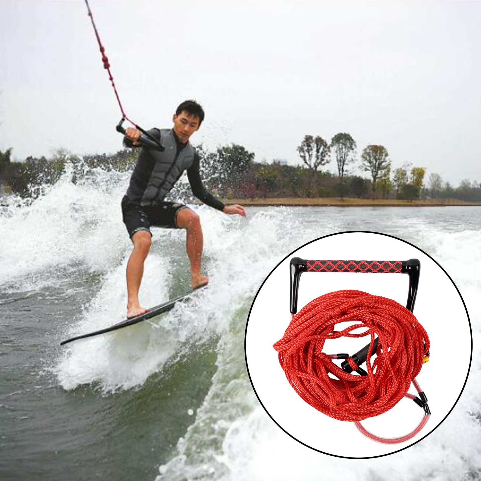 Kayak Accessories Water Ski Wakeboard Kneeboard Rope for Boating 3 Section Watersports Safety Surfing Tow Line Leash Cord With Floating Handl 230720