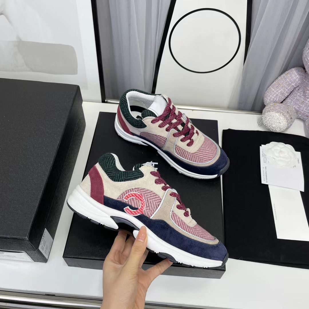 Vintage Suede Casual Shoes Reflective Men Women Calfskin Designer Sneakers Increasing Platform Shoe Leather Trainers Print Strap Lace up Fashion Outdoor 35-46