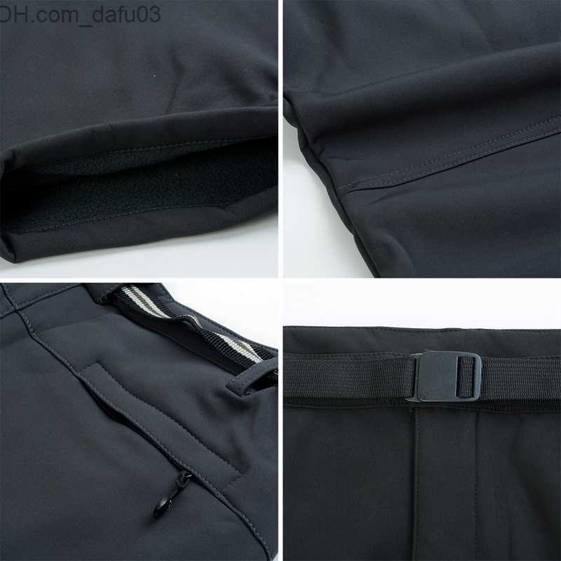 Men's Pants Autumn Winter Hiking Mens Pants Softshell Fleece Outdoor Trousers Waterproof Snow Gym Pants Trousers Male Plus Size High Quality SH19
