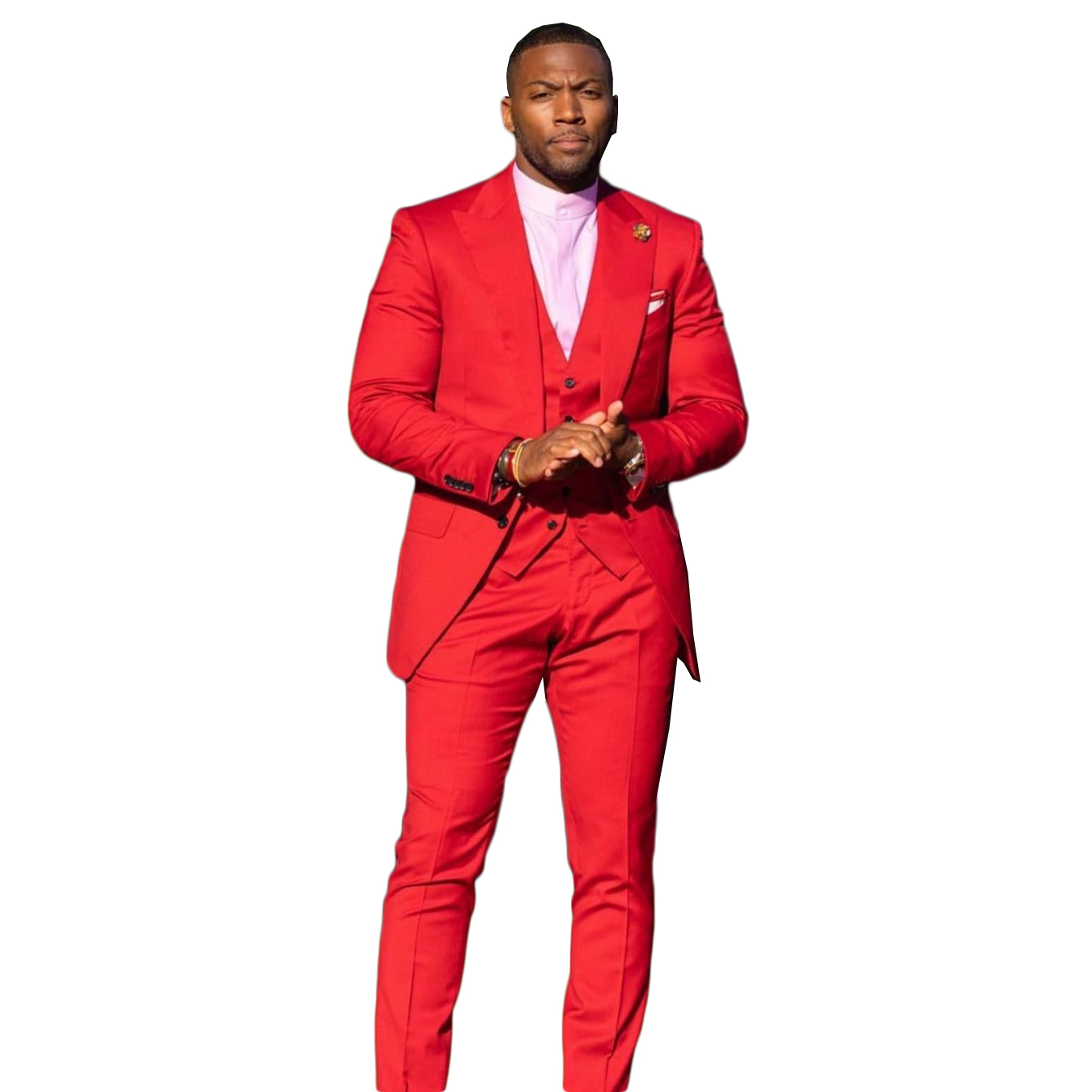 Handsome Mens Wedding Tuxedos Classic Fit Men Blazers Custom Groom Prom Wear Pants Suits 3 Pieces