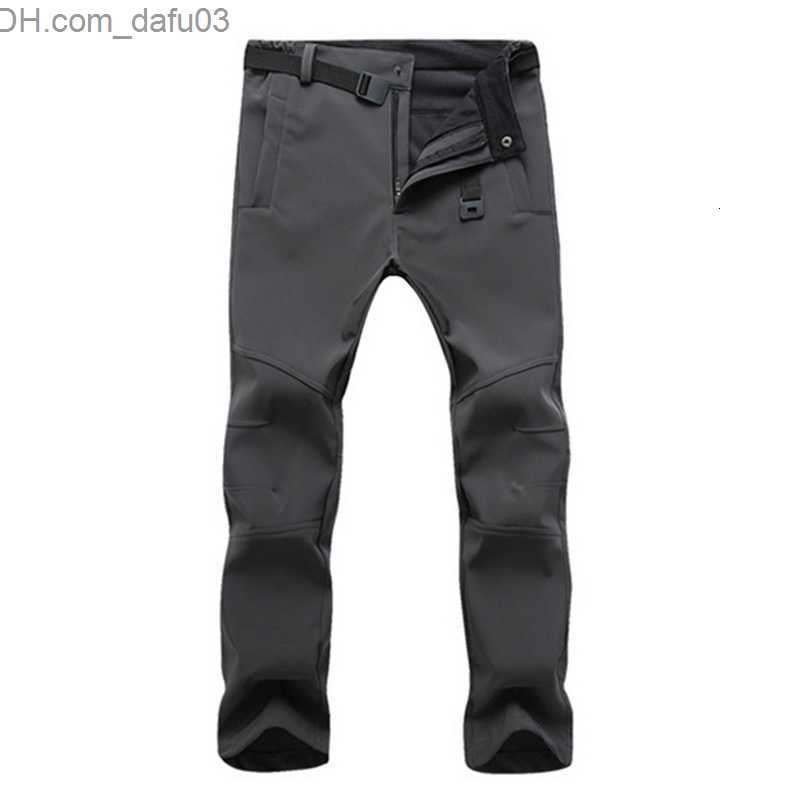Men's Pants Autumn Winter Hiking Mens Pants Softshell Fleece Outdoor Trousers Waterproof Snow Gym Pants Trousers Male Plus Size High Quality SH19