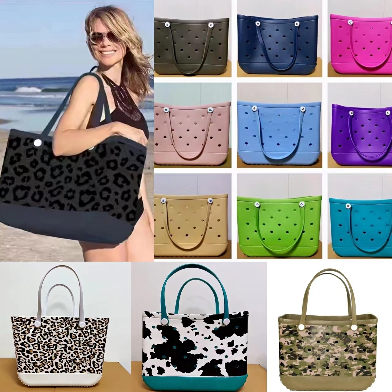 Shopping Bogge Extras Large Boggs Silicon Tote Bag Rubber With Holes Bog Bags Beach XL Handbag Er 230719