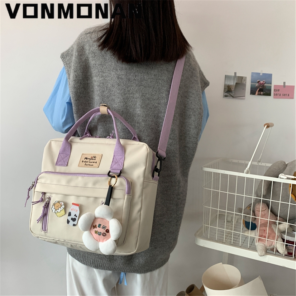 School Bags 3 In 1 Backpack for Teenage Girl Ring Buckle Portable Travel Shoulder Bag Female Small Schoolbag Badge Woman Rucksack Satchel 230720