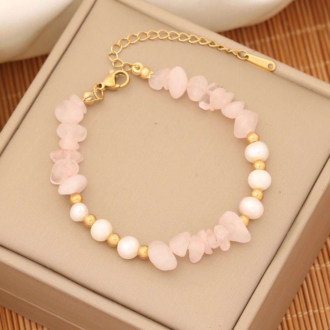 Popular White Pearl Natural Stone Beaded Bracelet Jewelry for Women Gift