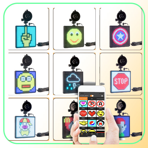 12v P4 32x32 RGB Bluetooth car LED Display Board Rear Window Programmable GIF LED Onboard Sn face led sign Light