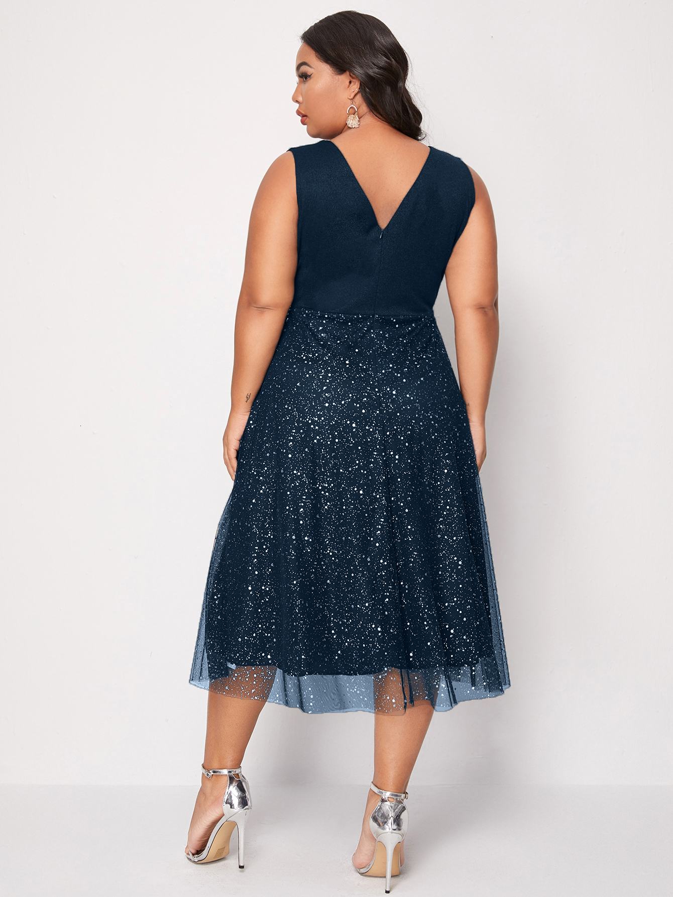 Plus size Dresses Plus Size 4XL Dress for Women Blue Elegant Midi Curvy Chiffon Clothing Summer Autumn Ladies Cocktail Evening Party Dresses 230720