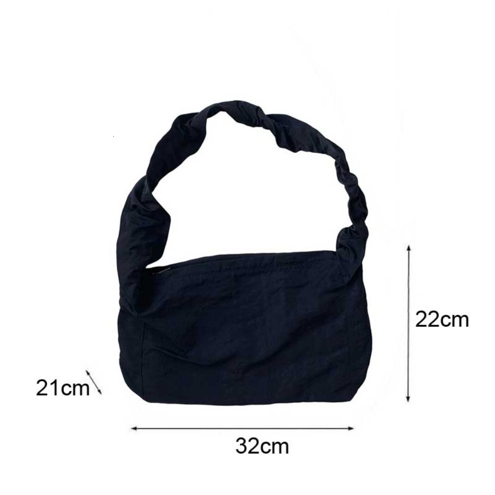Evening Bags Portable Pleated Simple Drawstring Solid Color With Zipper Tote Shoulder 230720