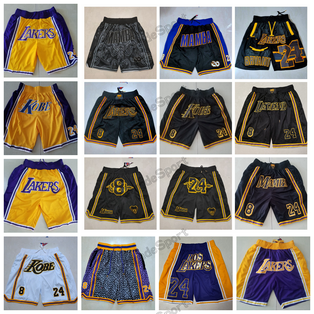 Vintage Just Black Mamba Don Basketball Shorts 8 24 Just Don Short Commemorative Bryant With Pockets Retro 1996 Mens Zipper Short Stitched Team Shorts S-XXL