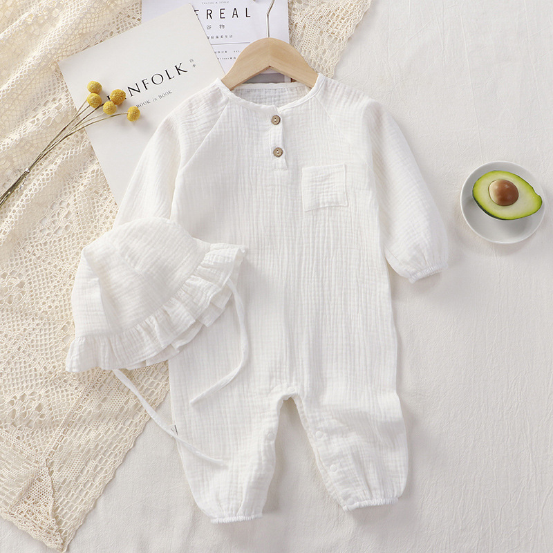 Rompers Autumn Spring Baby Romper Muslin Cotton Kids Jumpsuit born Girl Boy Clothes Toddler Onesie Infant Ouitfit Set Baby Clothing 230720