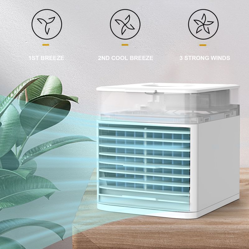 12w portable air conditioner with ultraviolet germicidal lamp usb air cooler desktop mini 500ml 3 gear cooling fan