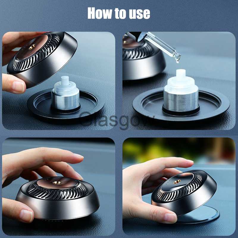 Car Air Freshener Electric Auto Air Diffuser Essential Oil Car Air Freshener Perfume Fragrance Deco Car Air Vent Humidifier Mist Oil Aromatherapy x072