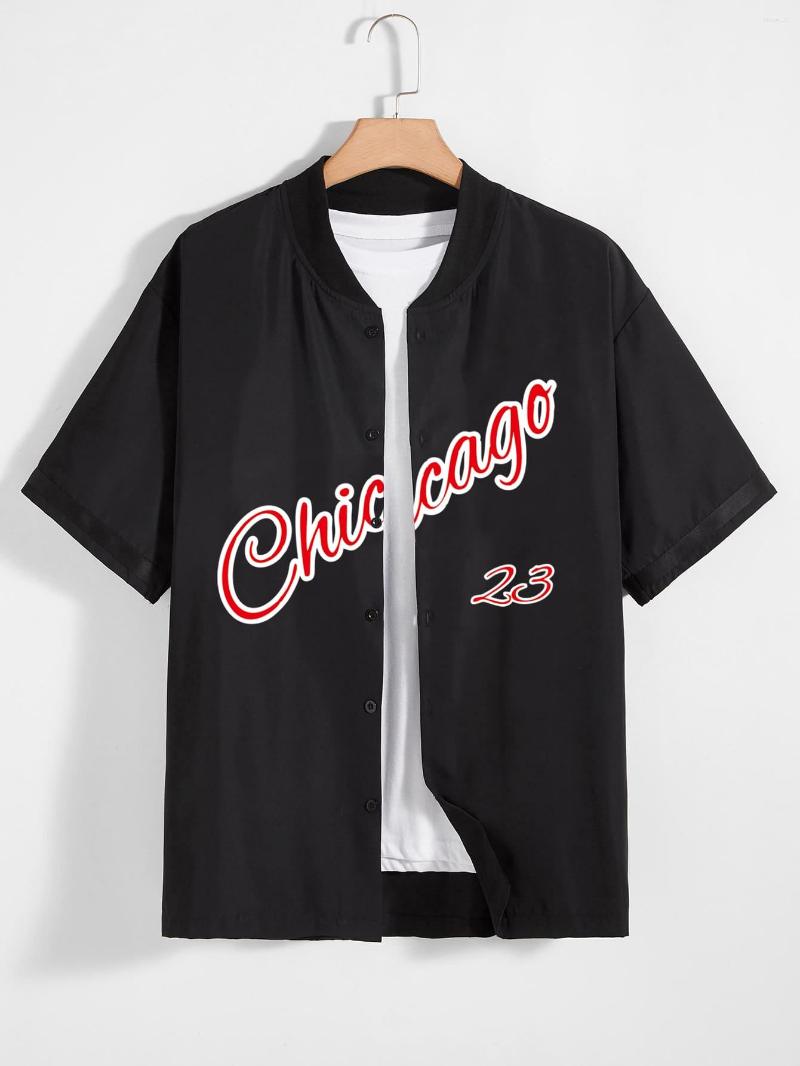 Men's Casual Shirts Baseball Shirt Collection Short Sleeve Cardigan Single Breasted Top