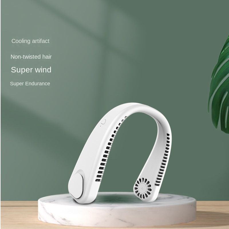 the new neck hung fan usb charging lazy and then type small fan student office movement leaves hang neck fan