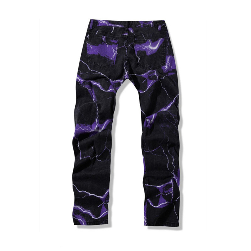 Mens Jeans Vibe Style Lightning Print Tie Dye Men Straight Y2K Trousers Hip Hop Vintage Japanese Women Denim Pants Ropa Hombre 230720