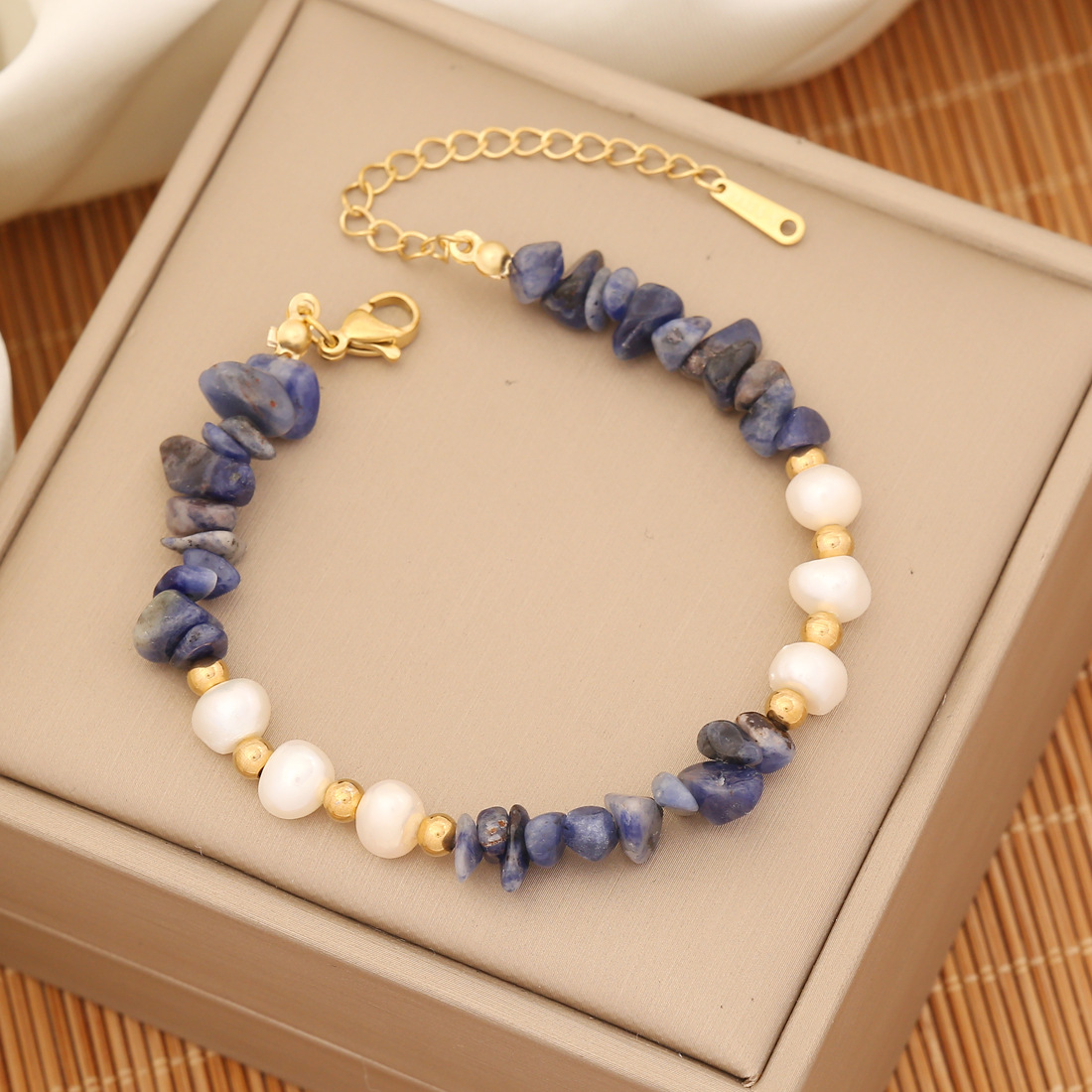 Popular White Pearl Natural Stone Beaded Bracelet Jewelry for Women Gift